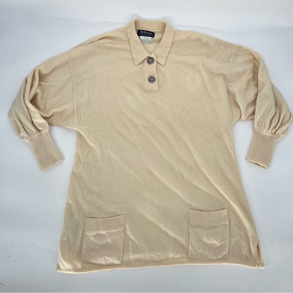 Burberry Cream Polo Collar Sweater